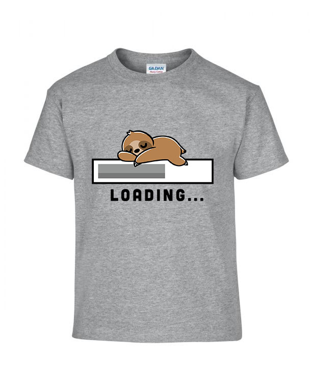lusta lajhár loading Sportszürke Gyerek Póló
