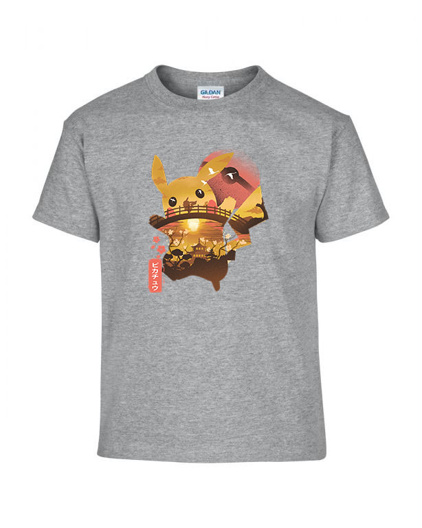 pikachu japán Sportszürke Gyerek Póló