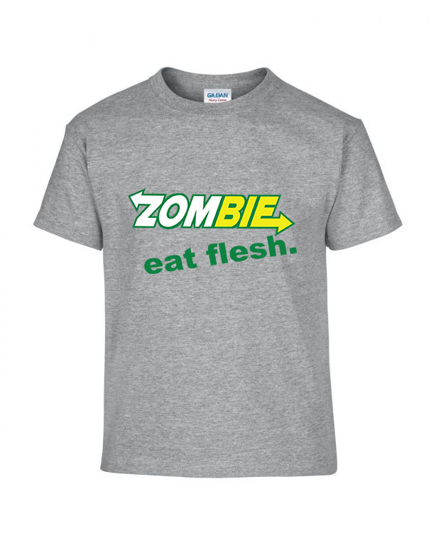 zombie zombis zombik Sportszürke Gyerek Póló