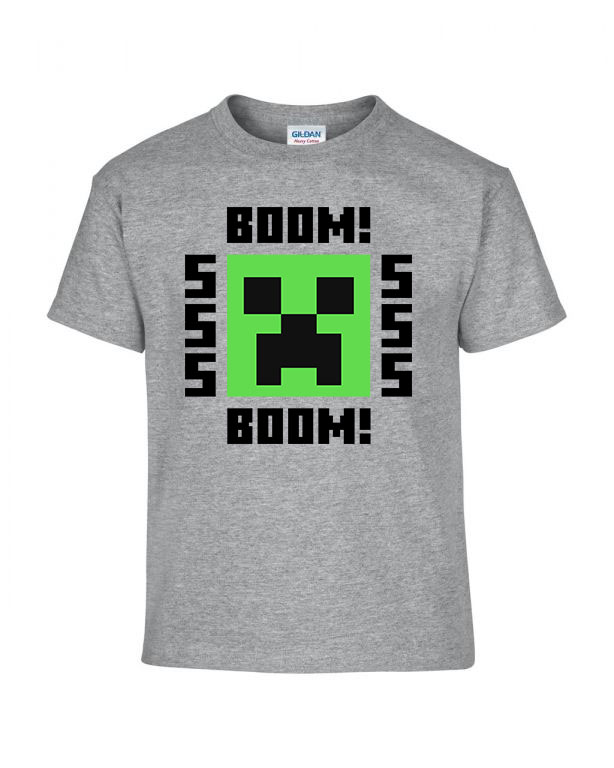 minecraft creeper Sportszürke Gyerek Póló