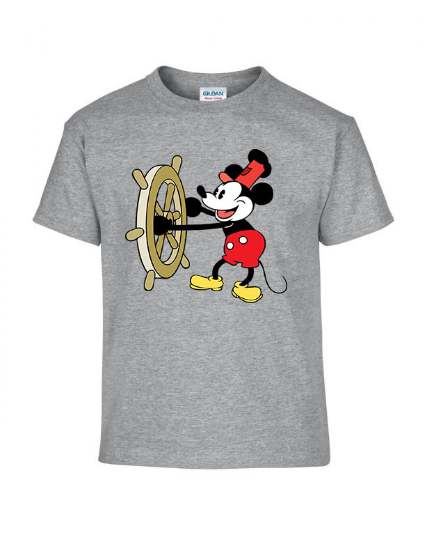steamboat willie mickey egér Sportszürke Gyerek Póló