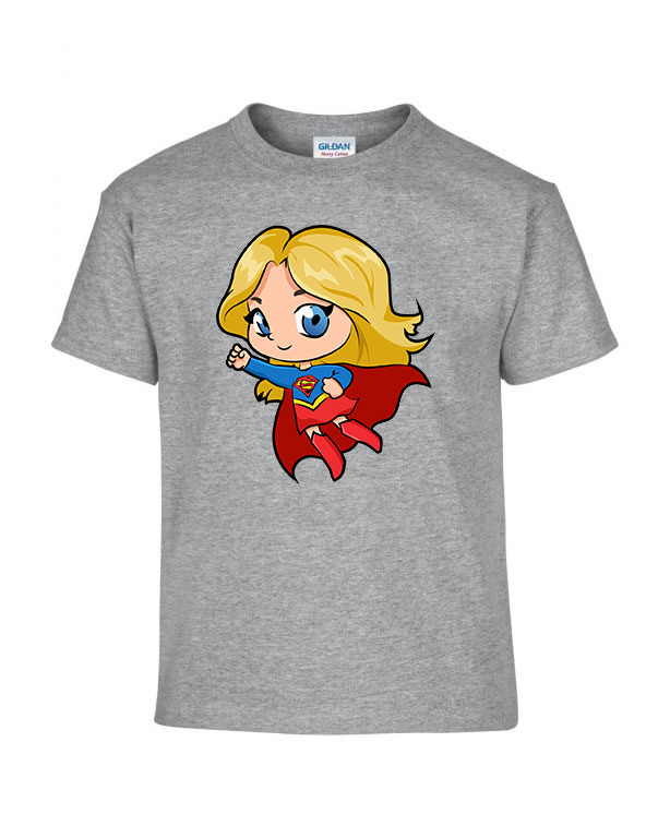 Chibi Supergirl Sportszürke Gyerek Póló