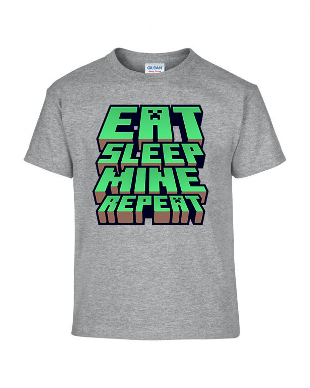minecraft Sportszürke Gyerek Póló