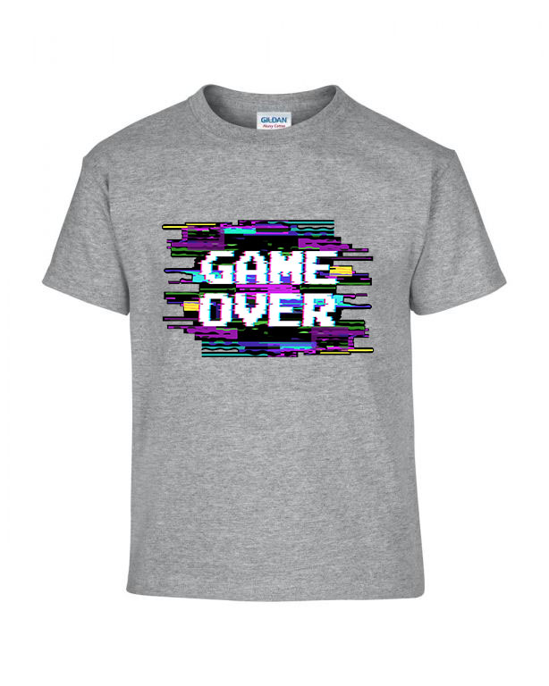 game over gamer Sportszürke Gyerek Póló