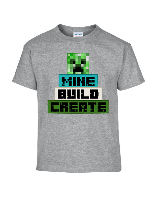 minecraft creeper Sportszürke Gyerek Póló