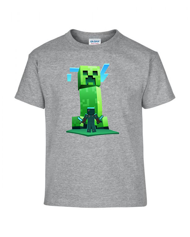 creeper minecraft Sportszürke Gyerek Póló