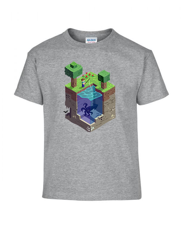 minecraft Sportszürke Gyerek Póló