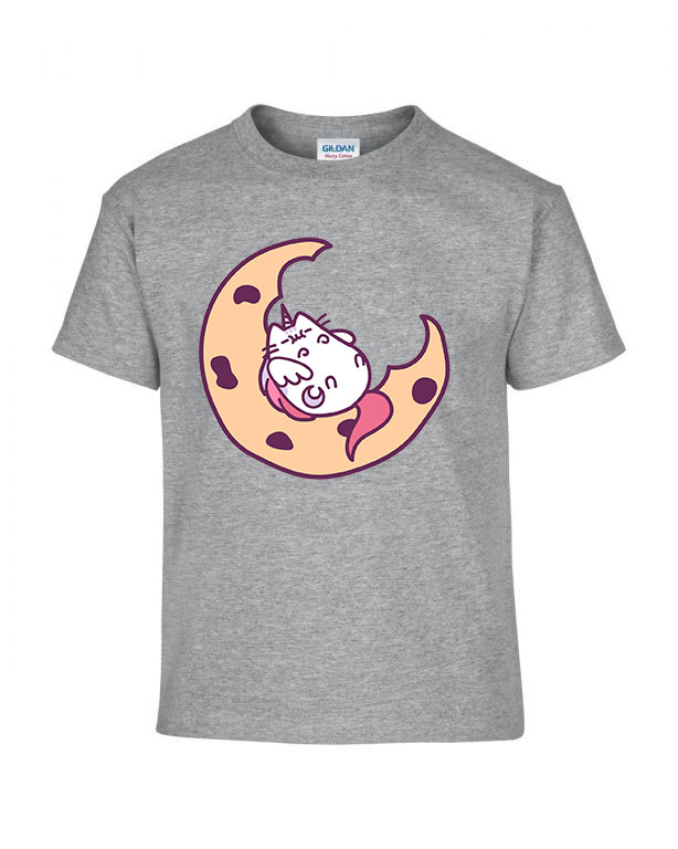 macska macskás cica cicás pusheen unikornis Sportszürke Gyerek Póló