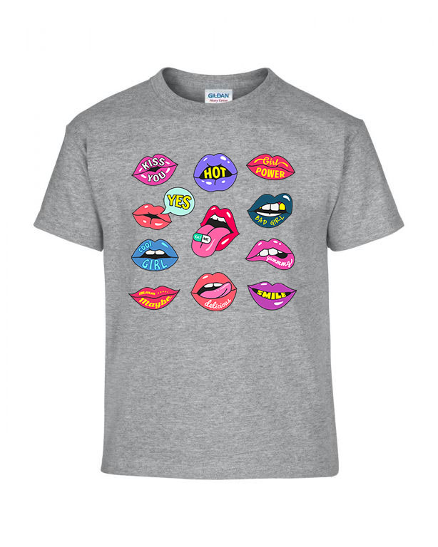 lips ajak ajkak száj  Sportszürke Gyerek Póló
