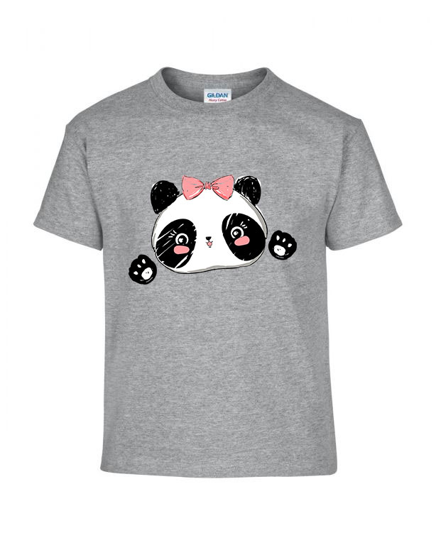 Panda pandás Sportszürke Gyerek Póló