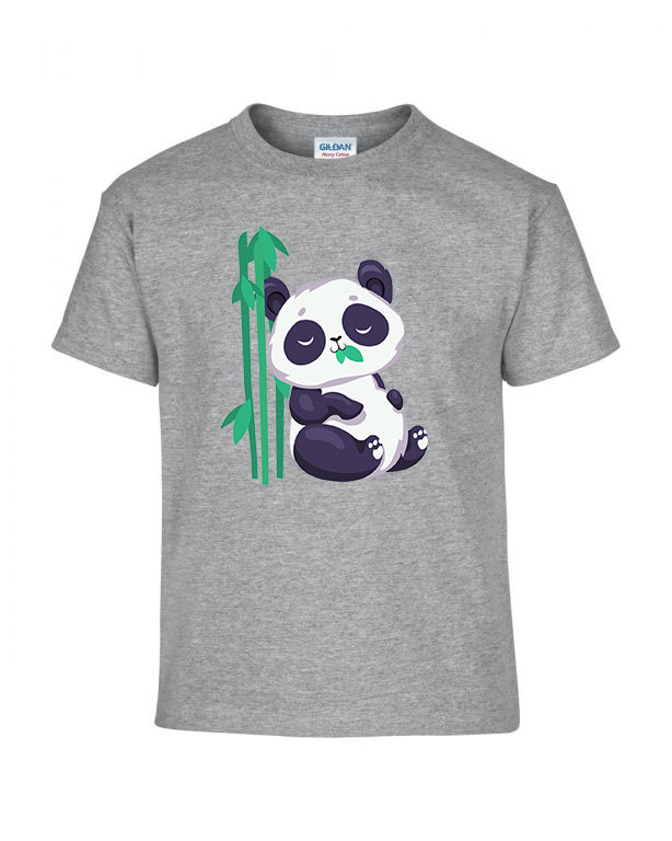 cuki panda pandás bambusz Sportszürke Gyerek Póló