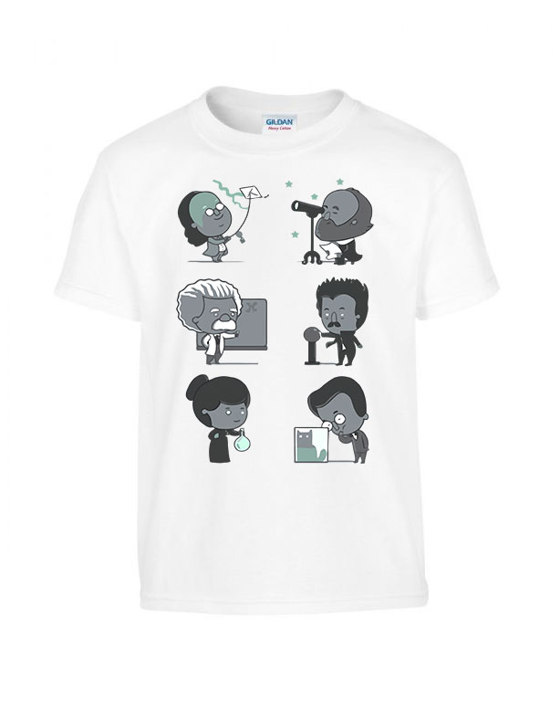 madame curie einstein benjamin franklin tesla Fehér Gyerek Póló