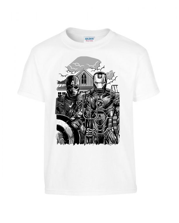 amerika capitány vasember avengers bosszúállók Fehér Gyerek Póló