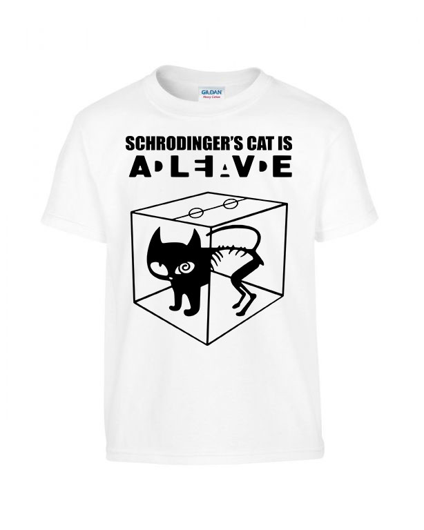 Schrödinger Macskája Fehér Gyerek Póló