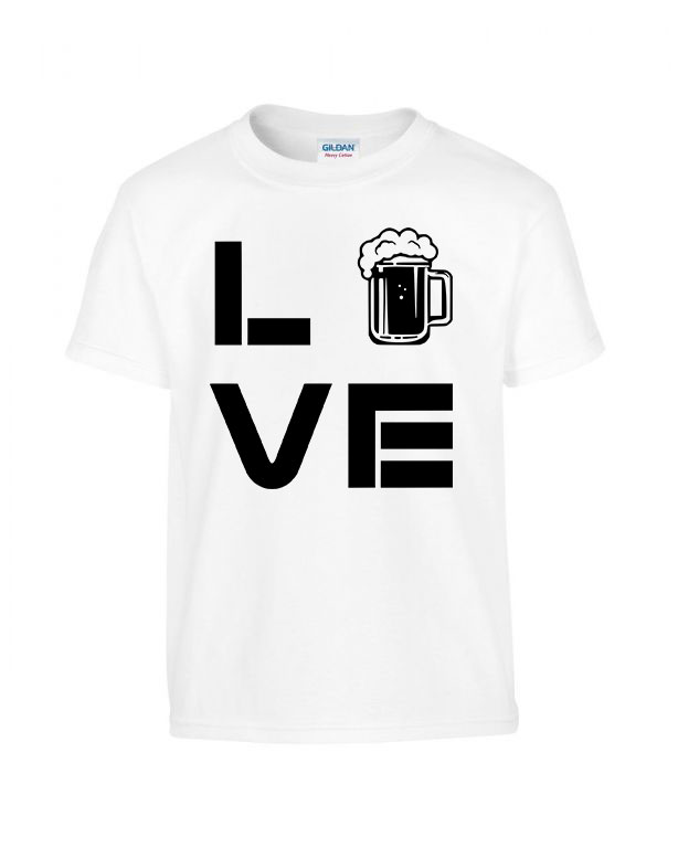 Vicces Sör Love alkohol Fehér Gyerek Póló