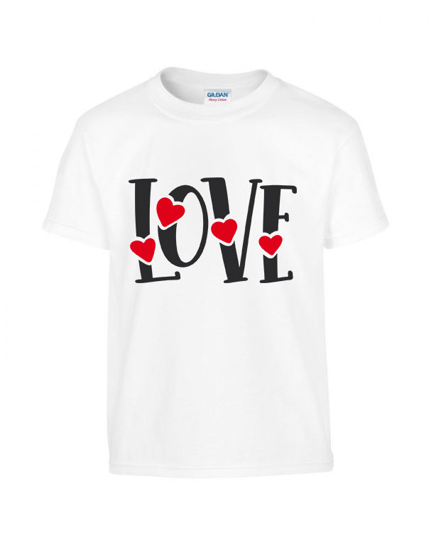 Love Szív Fehér Gyerek Póló