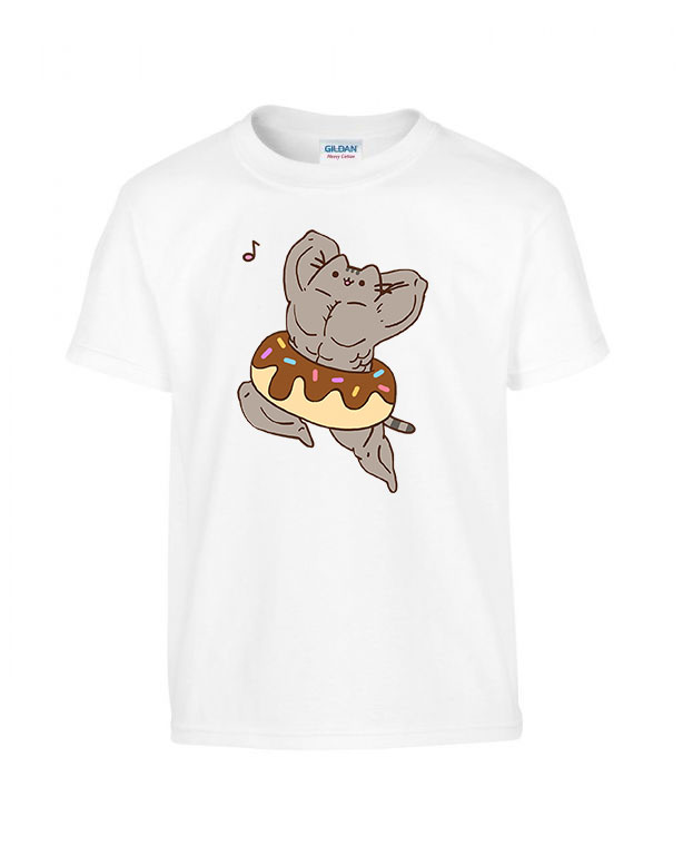 Izmos Pusheen Macska Macskás Fehér Gyerek Póló