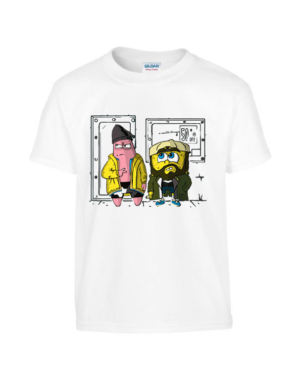 spongya bob jay és néma bob Fehér Gyerek Póló