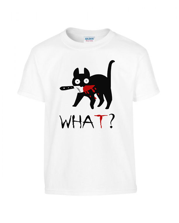 macska macskás cicás Fehér Gyerek Póló