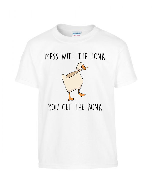 untilted goose game liba lúd honk Fehér Gyerek Póló