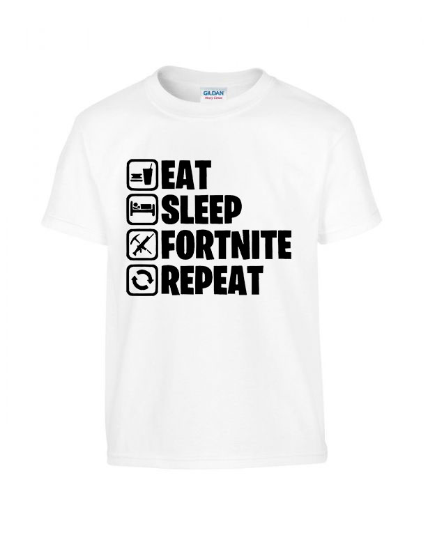 eat sleep fortnite repeat Fehér Gyerek Póló