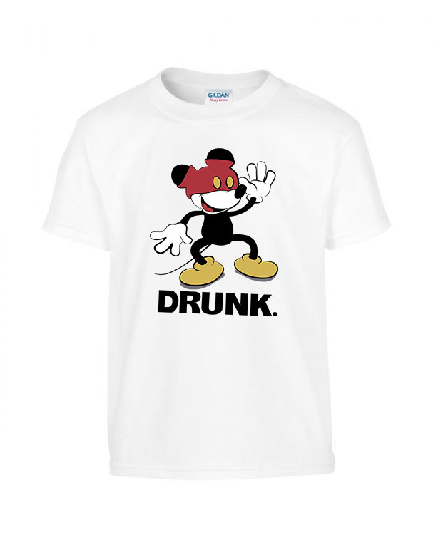 mickey egér részeg Fehér Gyerek Póló