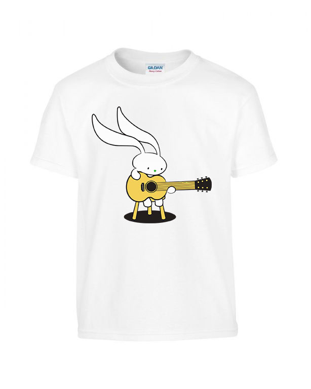 gitáros nyuszi Fehér Gyerek Póló