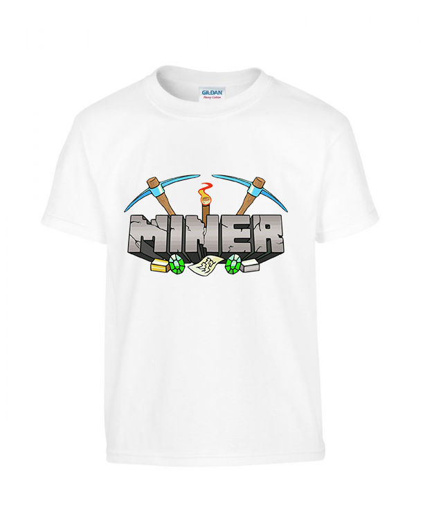 minecraft Fehér Gyerek Póló