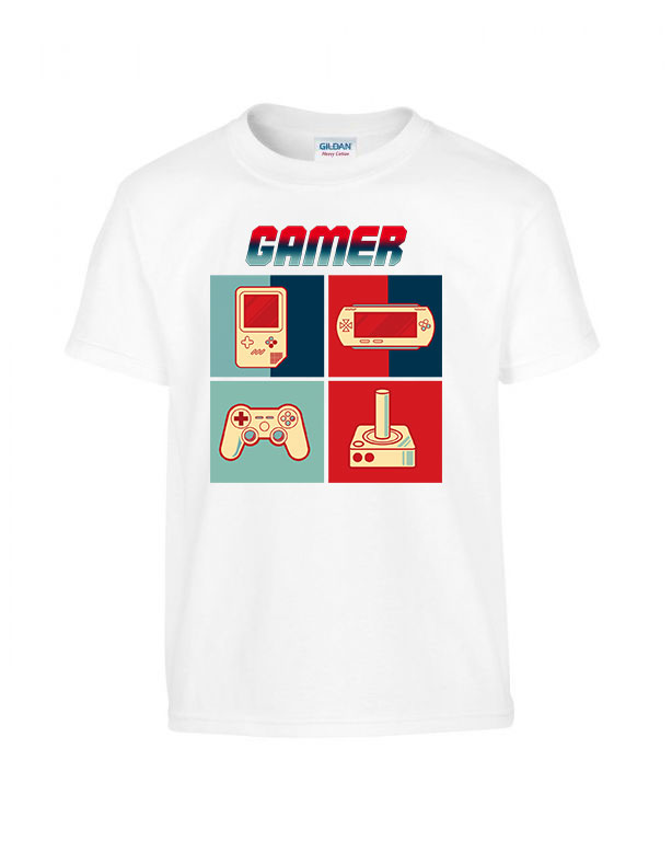 Gamer joystick gameboy Fehér Gyerek Póló