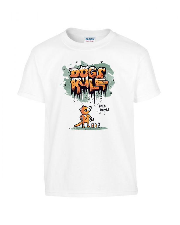 dogs rule kutya kutyás Fehér Gyerek Póló