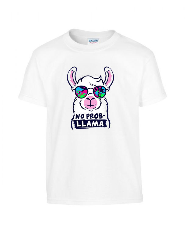 láma no probllama Fehér Gyerek Póló