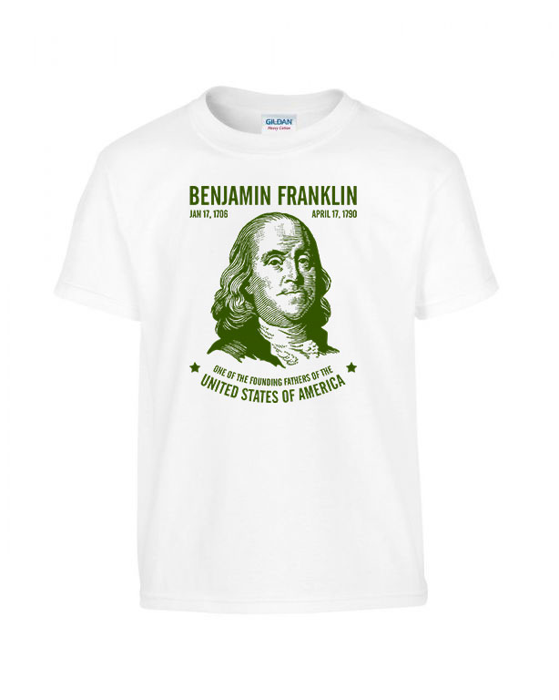 benjamin franklin Fehér Gyerek Póló