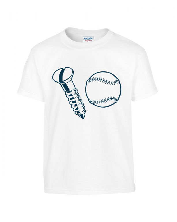 Baseball labda és csavar Fehér Gyerek Póló