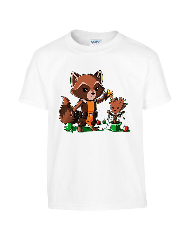 groot rocket raccoon Fehér Gyerek Póló