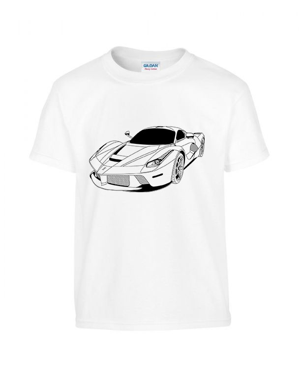 ferrari outline Fehér Gyerek Póló