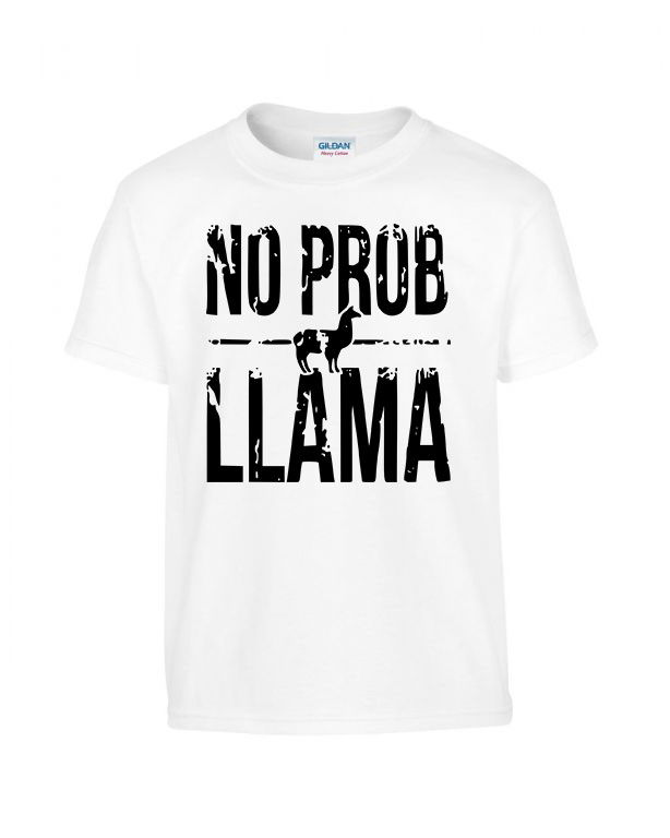 no probllama láma Fehér Gyerek Póló