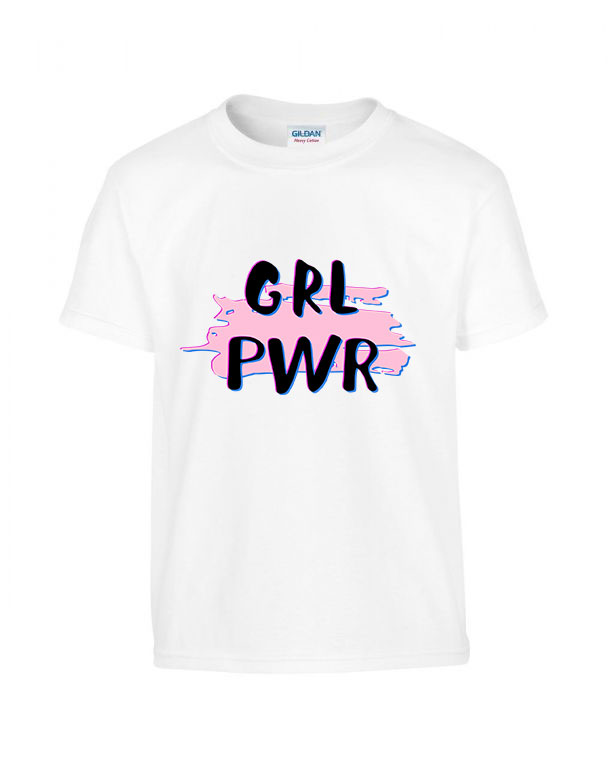 girl power grl pwr Fehér Gyerek Póló