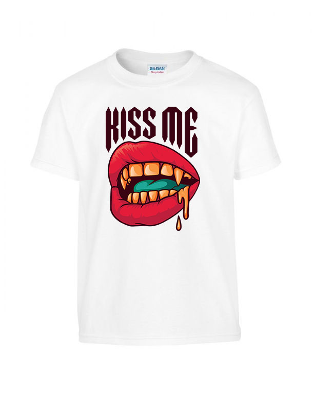 kiss me lips ajak Fehér Gyerek Póló