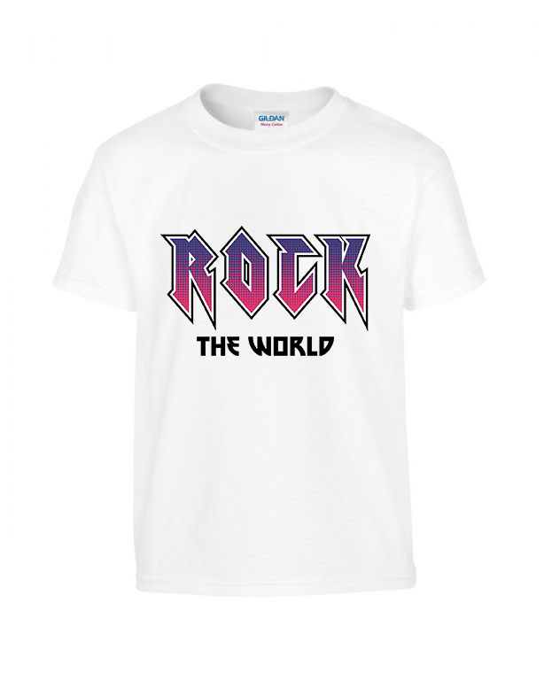 rock the world Fehér Gyerek Póló